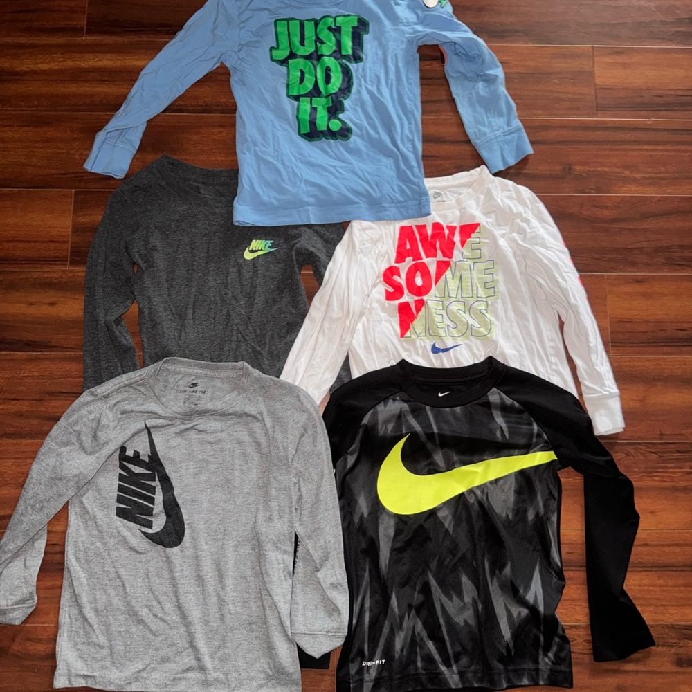 Nike Blue and Gray Long Sleeve Tees Athletic Collection